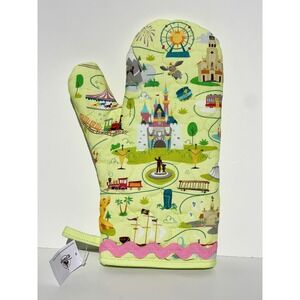 NWT Disney Parks Map Oven Mitt -Disneyland Castle, Pirates, Haunted Mansion